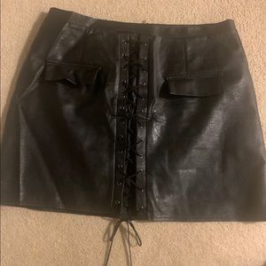 Leather like mini skirt
